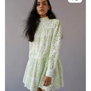 Glamorous eyelet long sleeve mini dress size XS